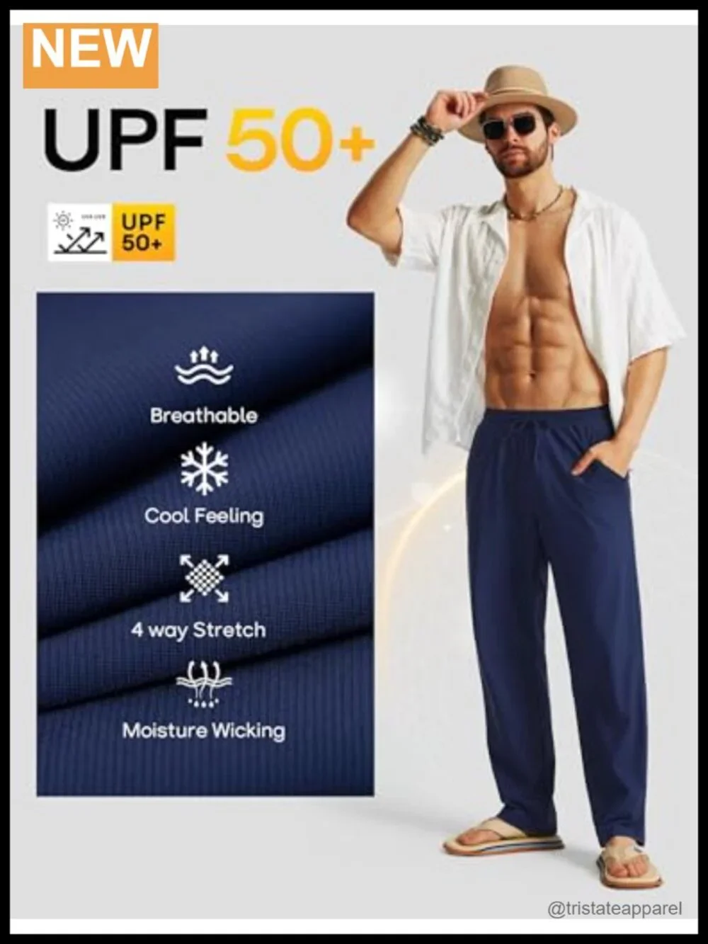 Men's Quick Dry UPF 50+ Swim Pants with Pockets Drawstring Waist